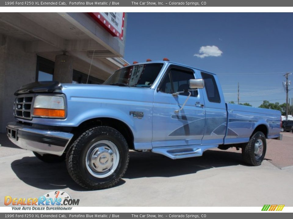 Portofino Blue Metallic 1996 Ford F250 XL Extended Cab Photo #12