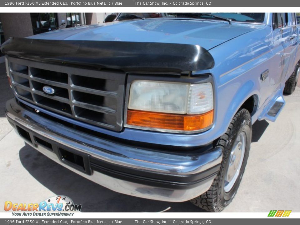 1996 Ford F250 XL Extended Cab Portofino Blue Metallic / Blue Photo #13