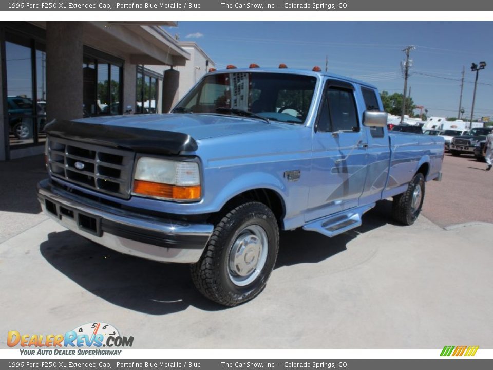1996 Ford F250 XL Extended Cab Portofino Blue Metallic / Blue Photo #20