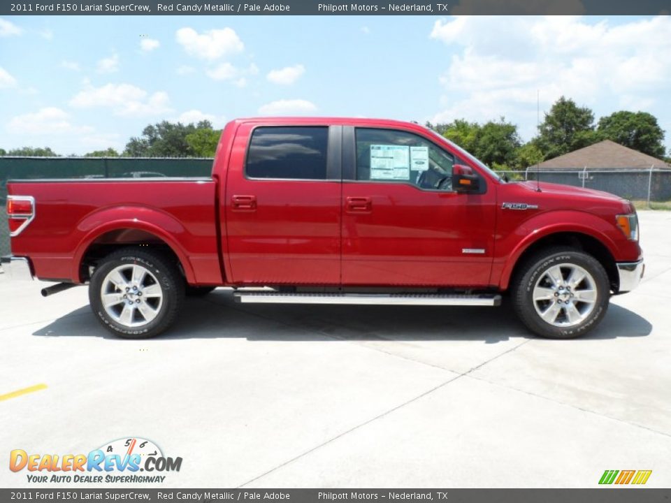 2011 Ford F150 Lariat SuperCrew Red Candy Metallic / Pale Adobe Photo #2