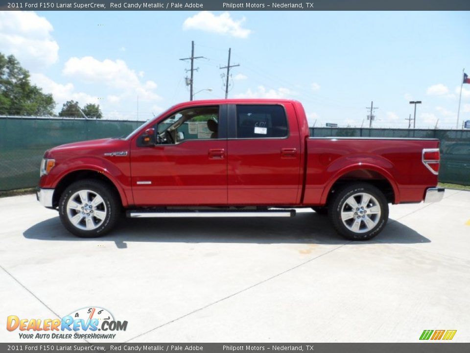 2011 Ford F150 Lariat SuperCrew Red Candy Metallic / Pale Adobe Photo #6