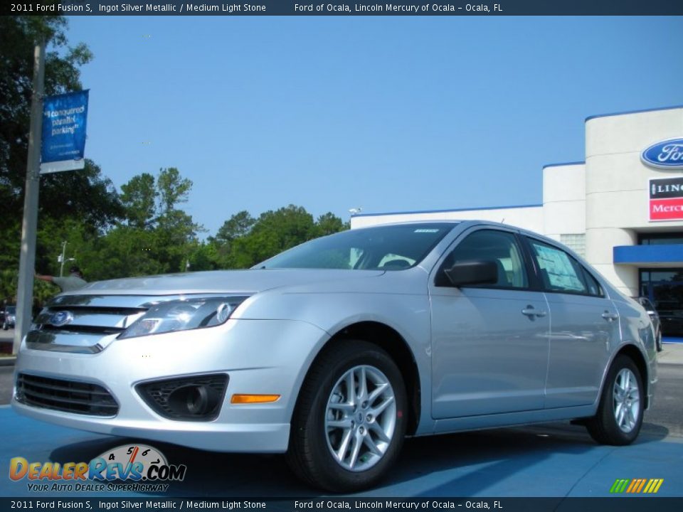 2011 Ford Fusion S Ingot Silver Metallic / Medium Light Stone Photo #1