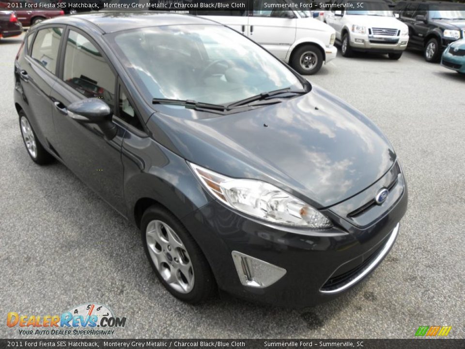 2011 Ford Fiesta SES Hatchback Monterey Grey Metallic / Charcoal Black/Blue Cloth Photo #1