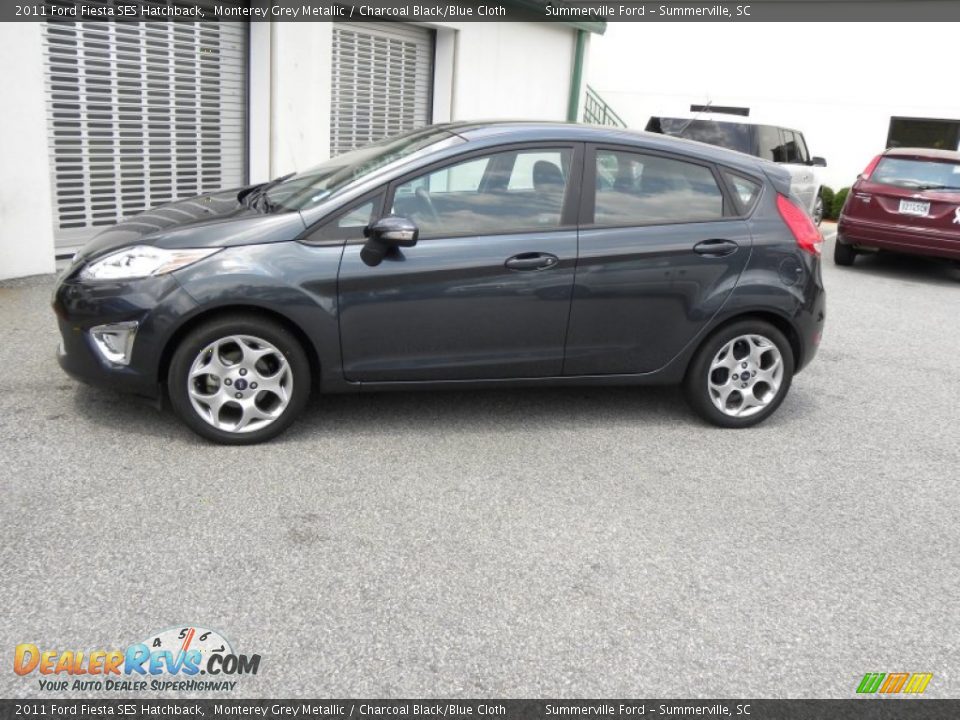 2011 Ford Fiesta SES Hatchback Monterey Grey Metallic / Charcoal Black/Blue Cloth Photo #2