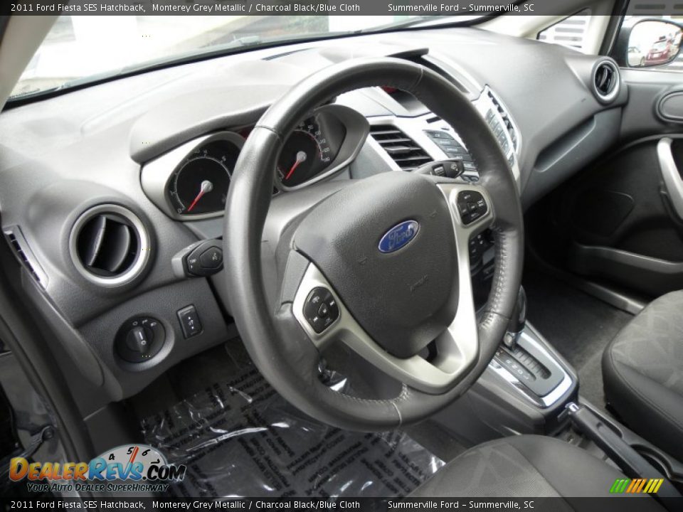 2011 Ford Fiesta SES Hatchback Monterey Grey Metallic / Charcoal Black/Blue Cloth Photo #3
