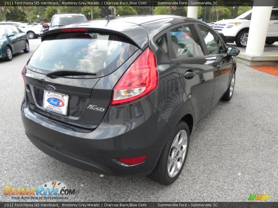 2011 Ford Fiesta SES Hatchback Monterey Grey Metallic / Charcoal Black/Blue Cloth Photo #13