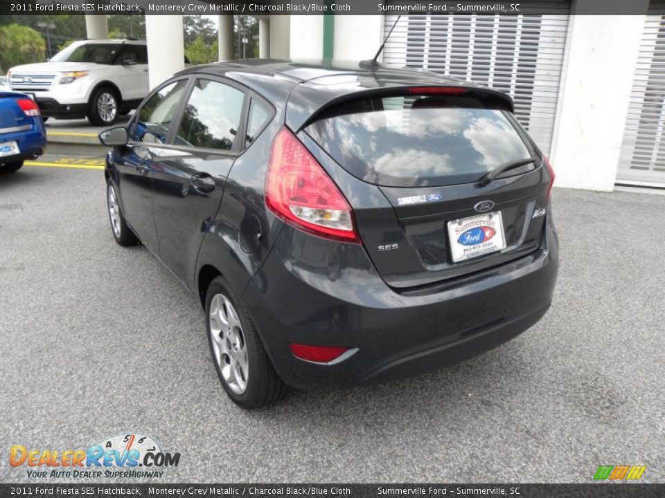 2011 Ford Fiesta SES Hatchback Monterey Grey Metallic / Charcoal Black/Blue Cloth Photo #15