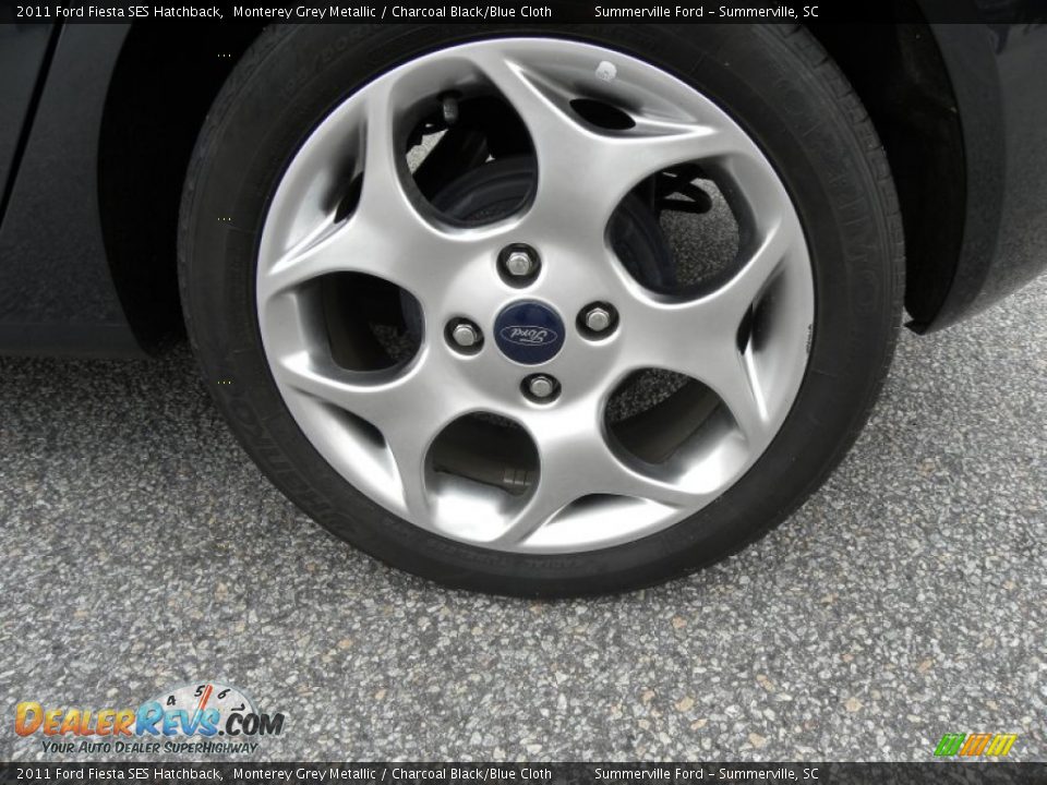 2011 Ford Fiesta SES Hatchback Monterey Grey Metallic / Charcoal Black/Blue Cloth Photo #16