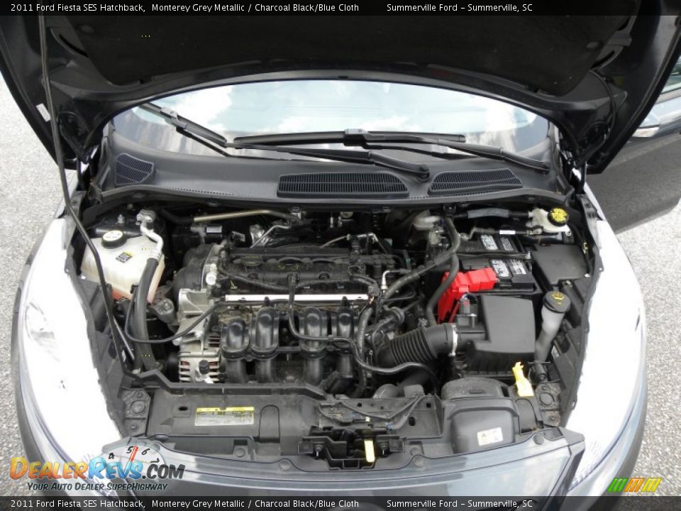 2011 Ford Fiesta SES Hatchback Monterey Grey Metallic / Charcoal Black/Blue Cloth Photo #18