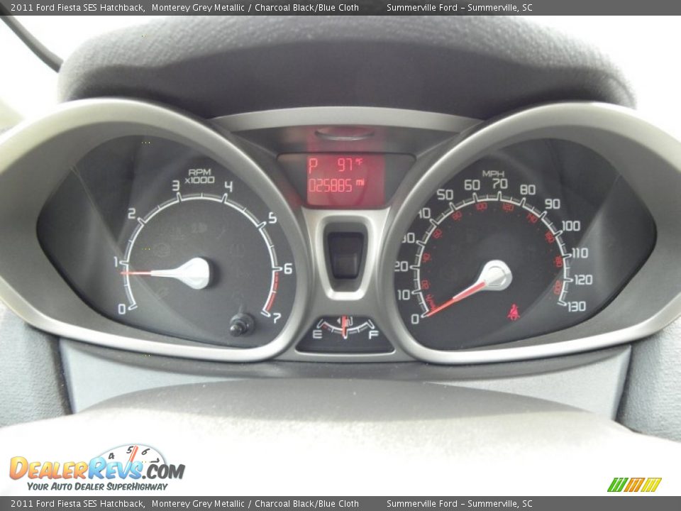 2011 Ford Fiesta SES Hatchback Monterey Grey Metallic / Charcoal Black/Blue Cloth Photo #23