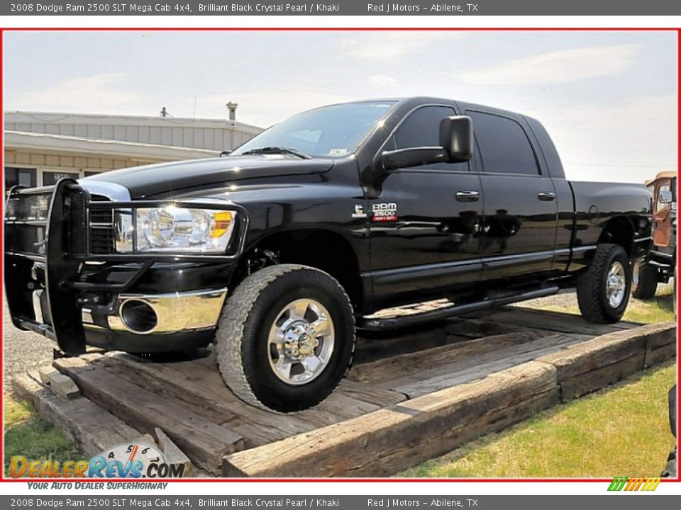 2008 Dodge Ram 2500 SLT Mega Cab 4x4 Brilliant Black Crystal Pearl / Khaki Photo #1