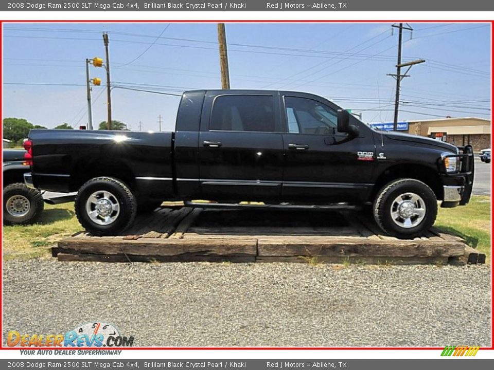 2008 Dodge Ram 2500 SLT Mega Cab 4x4 Brilliant Black Crystal Pearl / Khaki Photo #7