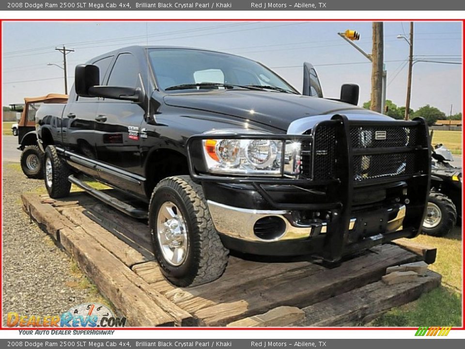 2008 Dodge Ram 2500 SLT Mega Cab 4x4 Brilliant Black Crystal Pearl / Khaki Photo #10