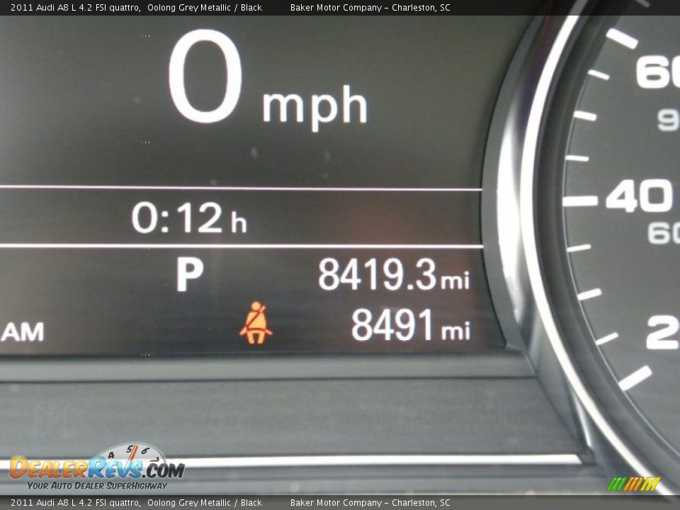 2011 Audi A8 L 4.2 FSI quattro Oolong Grey Metallic / Black Photo #31