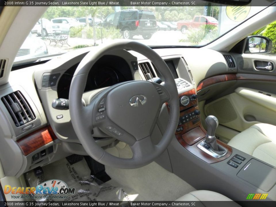 2008 Infiniti G 35 Journey Sedan Lakeshore Slate Light Blue / Wheat Photo #3