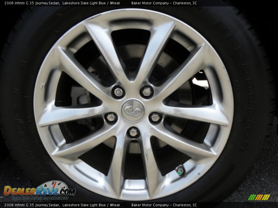 2008 Infiniti G 35 Journey Sedan Lakeshore Slate Light Blue / Wheat Photo #19
