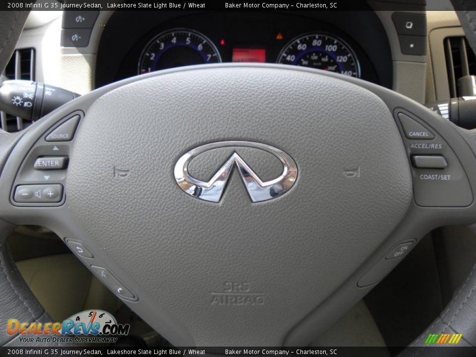 2008 Infiniti G 35 Journey Sedan Lakeshore Slate Light Blue / Wheat Photo #26