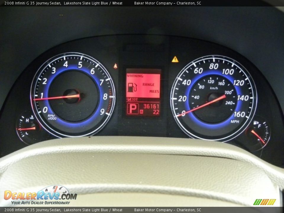 2008 Infiniti G 35 Journey Sedan Lakeshore Slate Light Blue / Wheat Photo #27