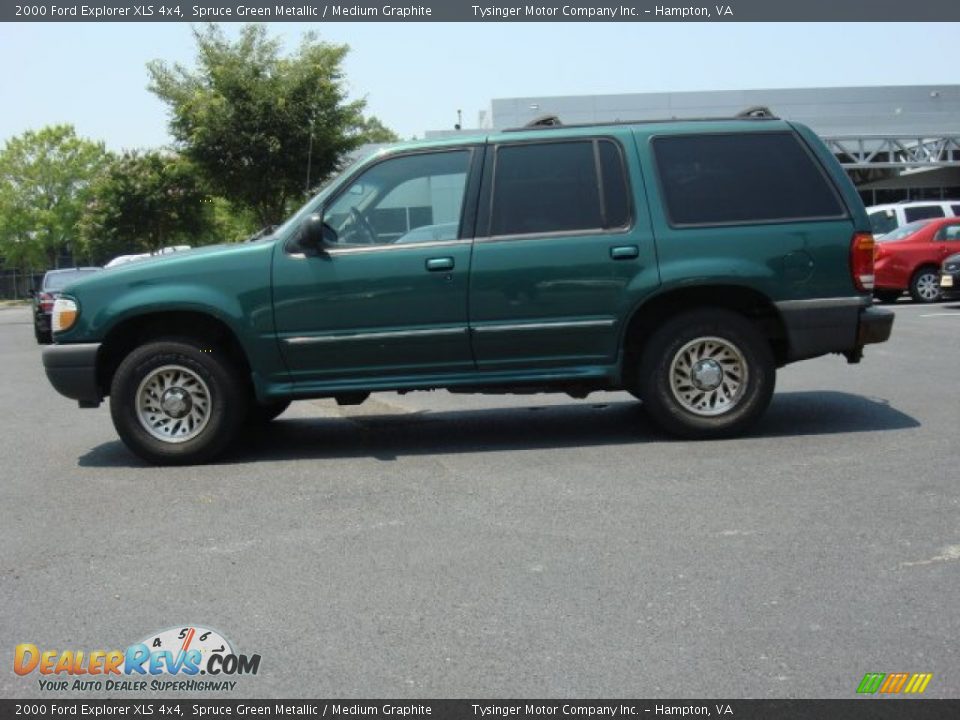 2000 Ford Explorer XLS 4x4 Spruce Green Metallic / Medium Graphite Photo #3