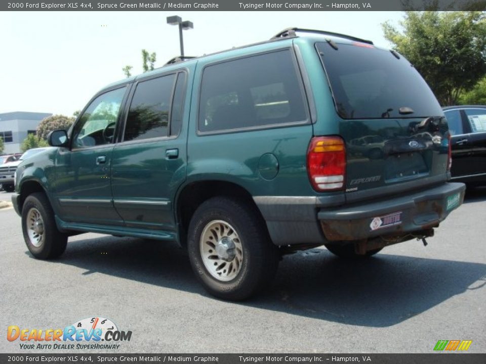 2000 Ford Explorer XLS 4x4 Spruce Green Metallic / Medium Graphite Photo #4