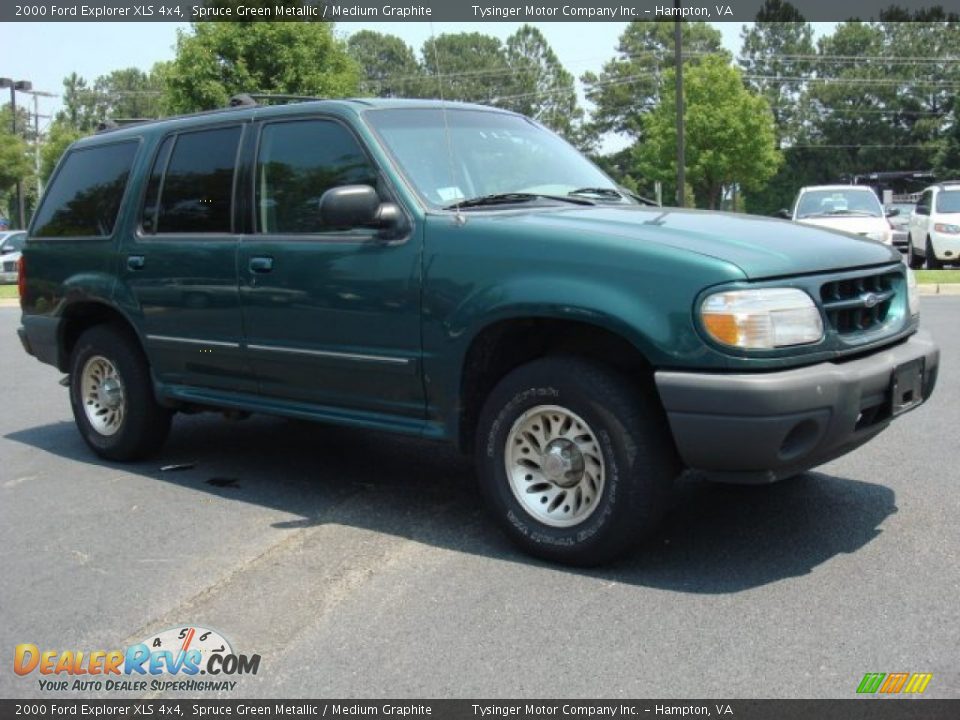 2000 Ford Explorer XLS 4x4 Spruce Green Metallic / Medium Graphite Photo #6