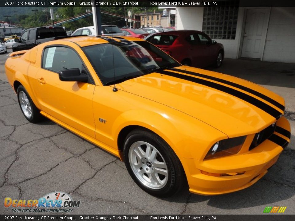 2007 Ford Mustang GT Premium Coupe Grabber Orange / Dark Charcoal Photo #2