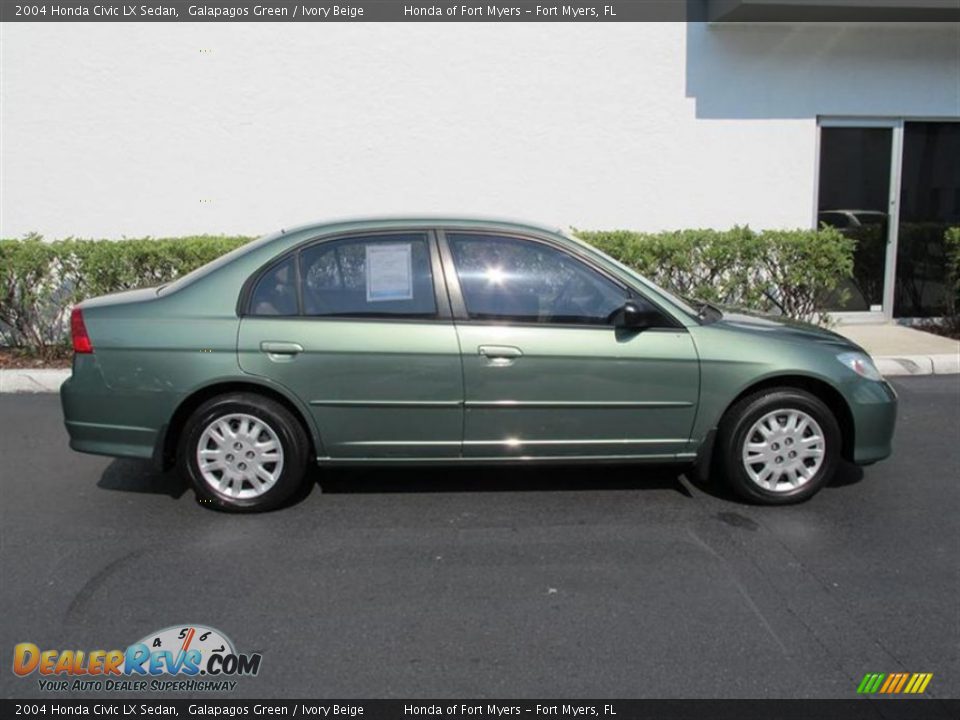 2004 Honda Civic LX Sedan Galapagos Green / Ivory Beige Photo #2