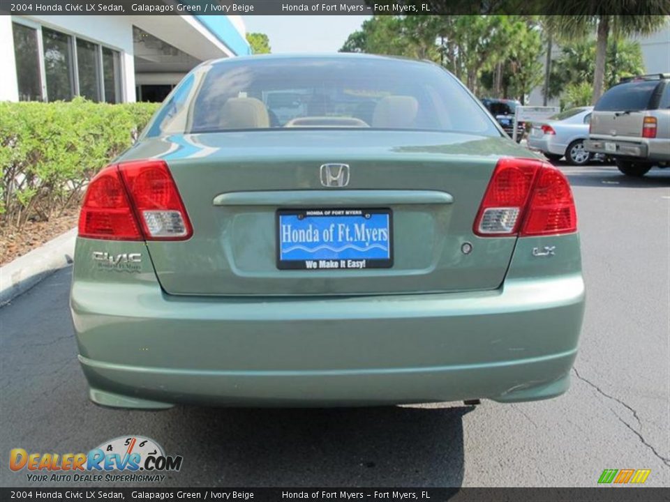 2004 Honda Civic LX Sedan Galapagos Green / Ivory Beige Photo #4