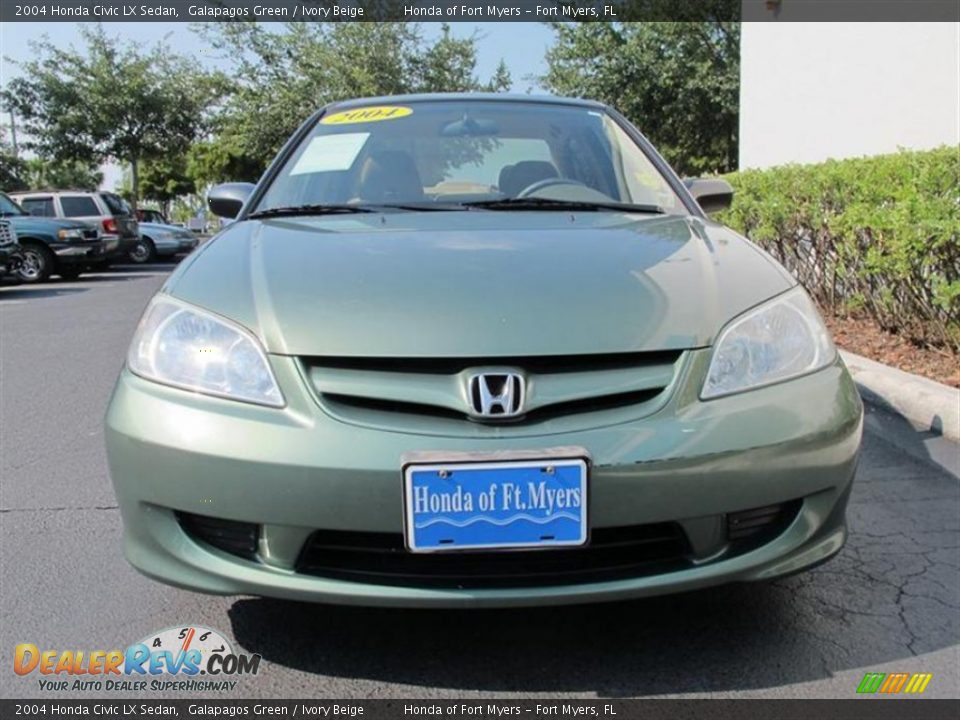 2004 Honda Civic LX Sedan Galapagos Green / Ivory Beige Photo #8