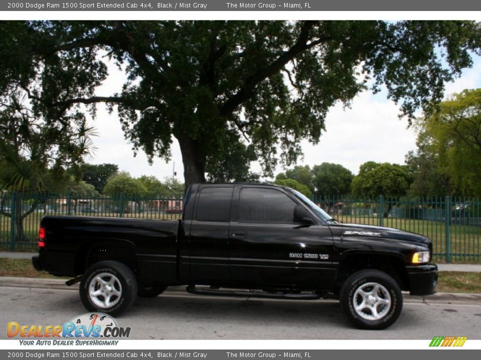 2000 Dodge Ram 1500 Sport Extended Cab 4x4 Black / Mist Gray Photo #11