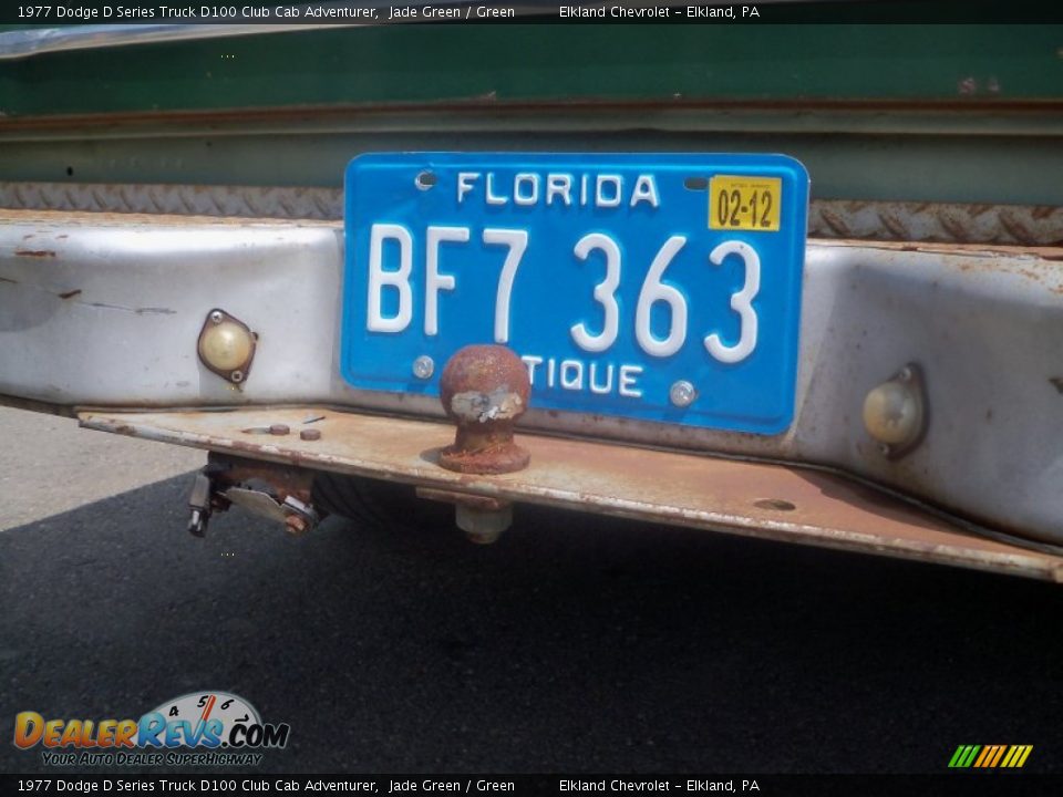 1977 Dodge D Series Truck D100 Club Cab Adventurer Jade Green / Green Photo #17