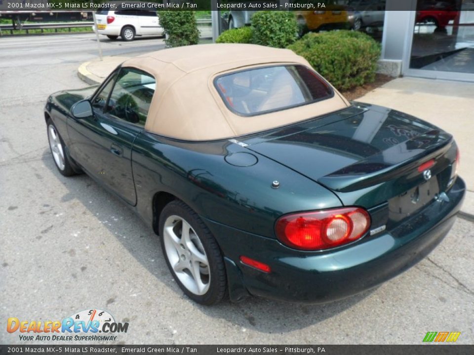 2001 Mazda MX-5 Miata LS Roadster Emerald Green Mica / Tan Photo #3