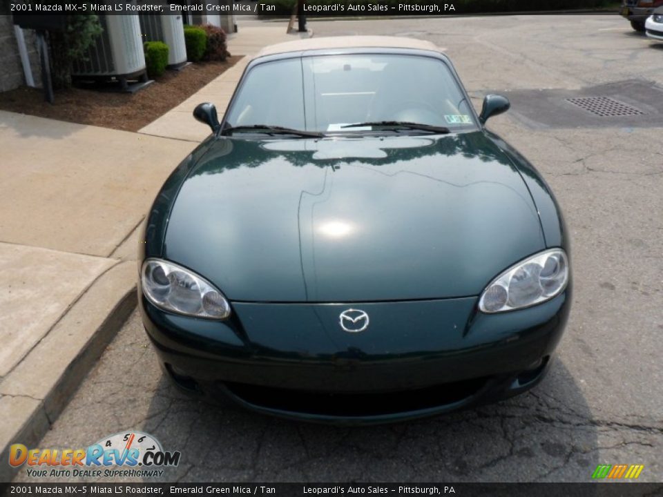 2001 Mazda MX-5 Miata LS Roadster Emerald Green Mica / Tan Photo #8