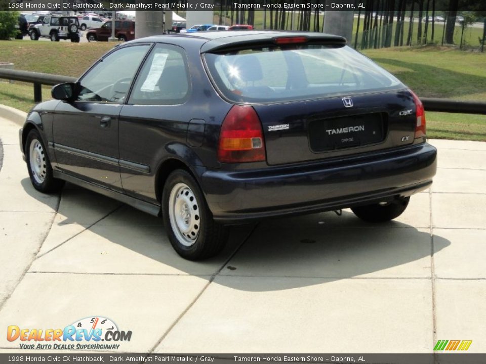 1998 Honda Civic CX Hatchback Dark Amethyst Pearl Metallic / Gray Photo #5