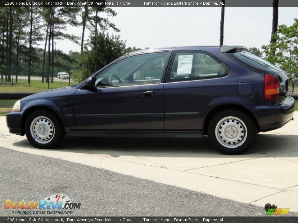 1998 Honda Civic CX Hatchback Dark Amethyst Pearl Metallic / Gray Photo #6