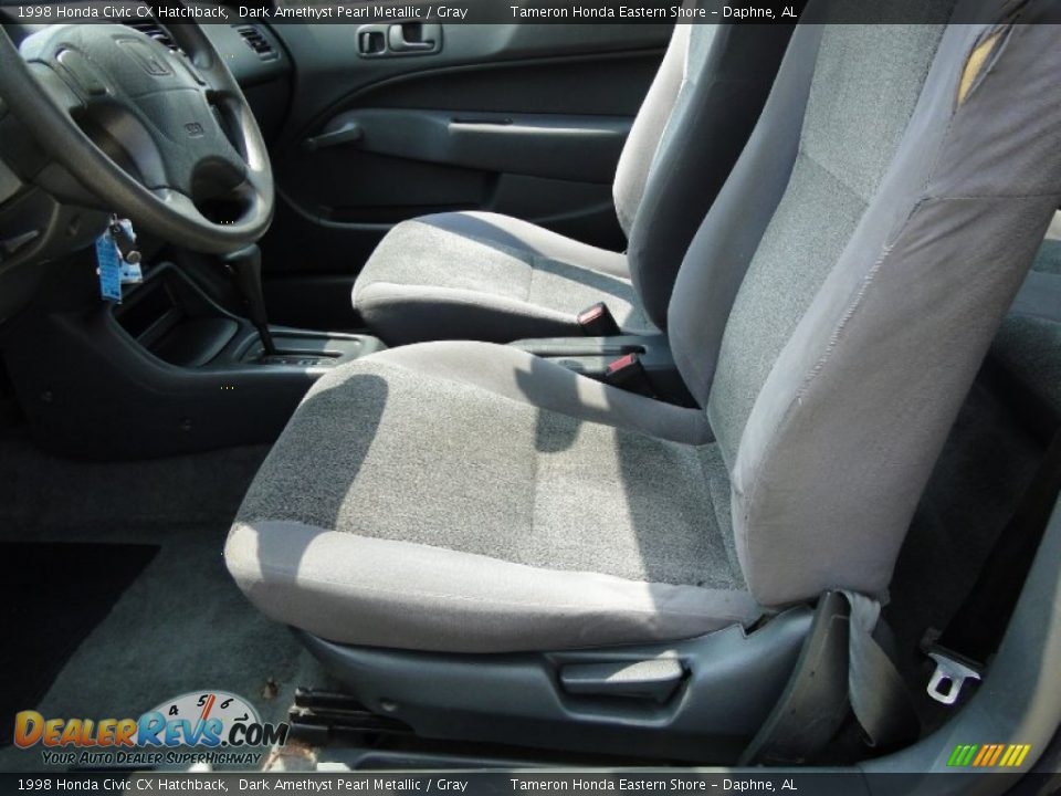 1998 Honda Civic CX Hatchback Dark Amethyst Pearl Metallic / Gray Photo #12