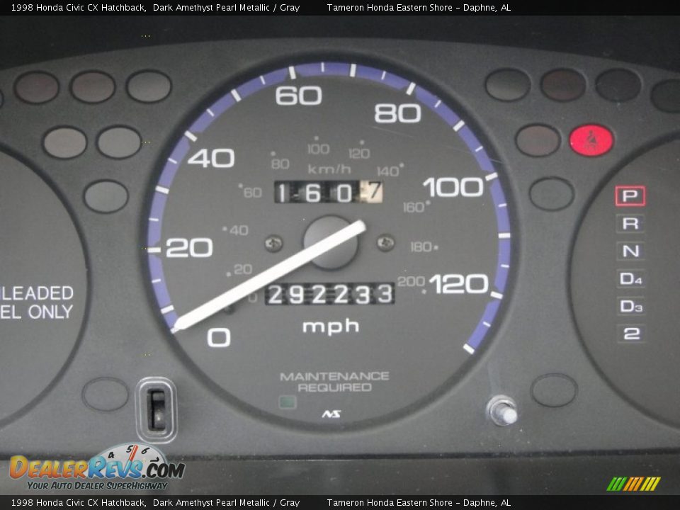1998 Honda Civic CX Hatchback Dark Amethyst Pearl Metallic / Gray Photo #15