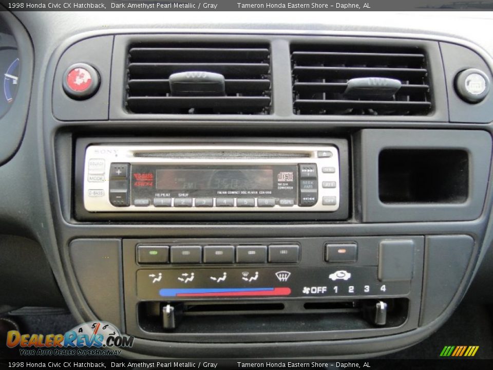 1998 Honda Civic CX Hatchback Dark Amethyst Pearl Metallic / Gray Photo #16