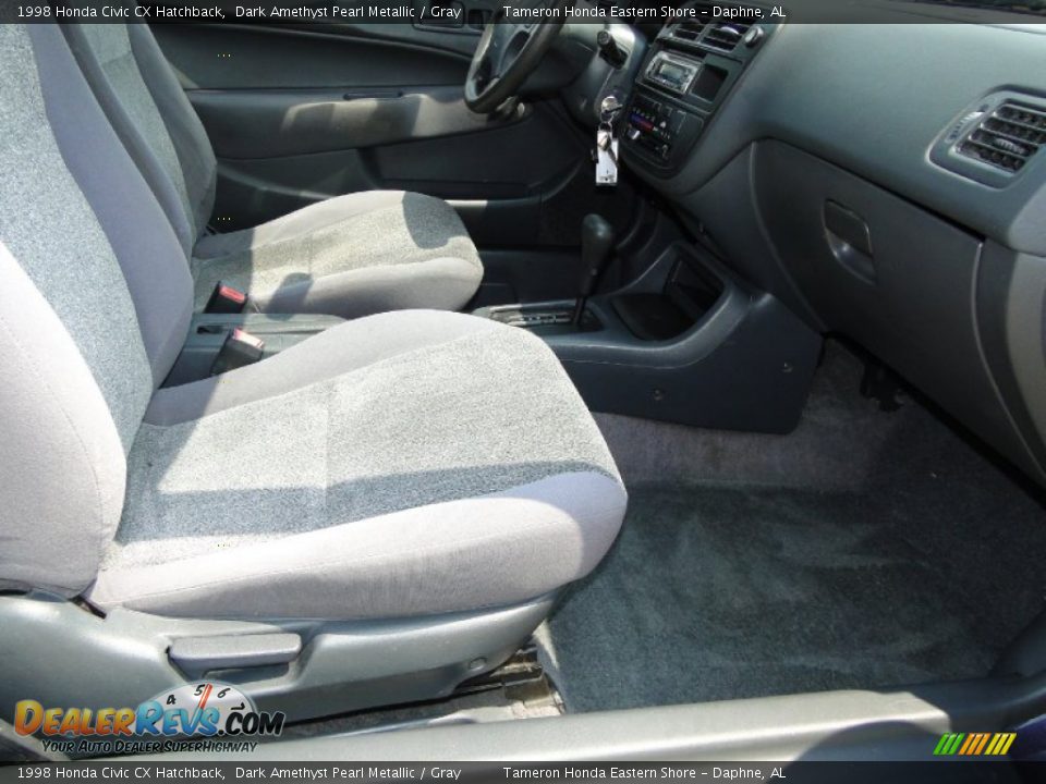 1998 Honda Civic CX Hatchback Dark Amethyst Pearl Metallic / Gray Photo #20