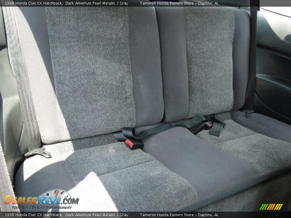 1998 Honda Civic CX Hatchback Dark Amethyst Pearl Metallic / Gray Photo #21