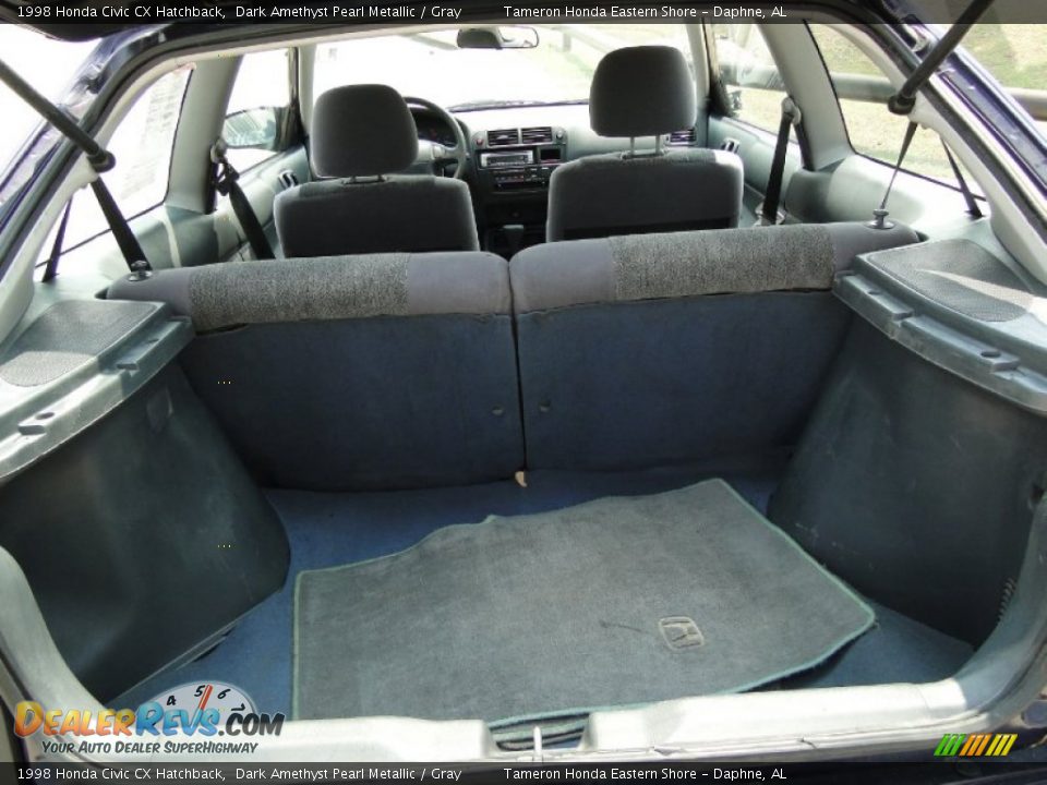 1998 Honda Civic CX Hatchback Dark Amethyst Pearl Metallic / Gray Photo #22