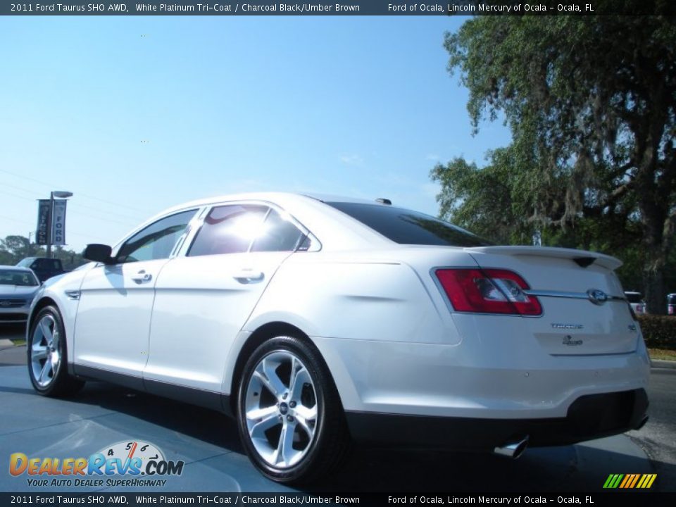 2011 Ford Taurus SHO AWD White Platinum Tri-Coat / Charcoal Black/Umber Brown Photo #3