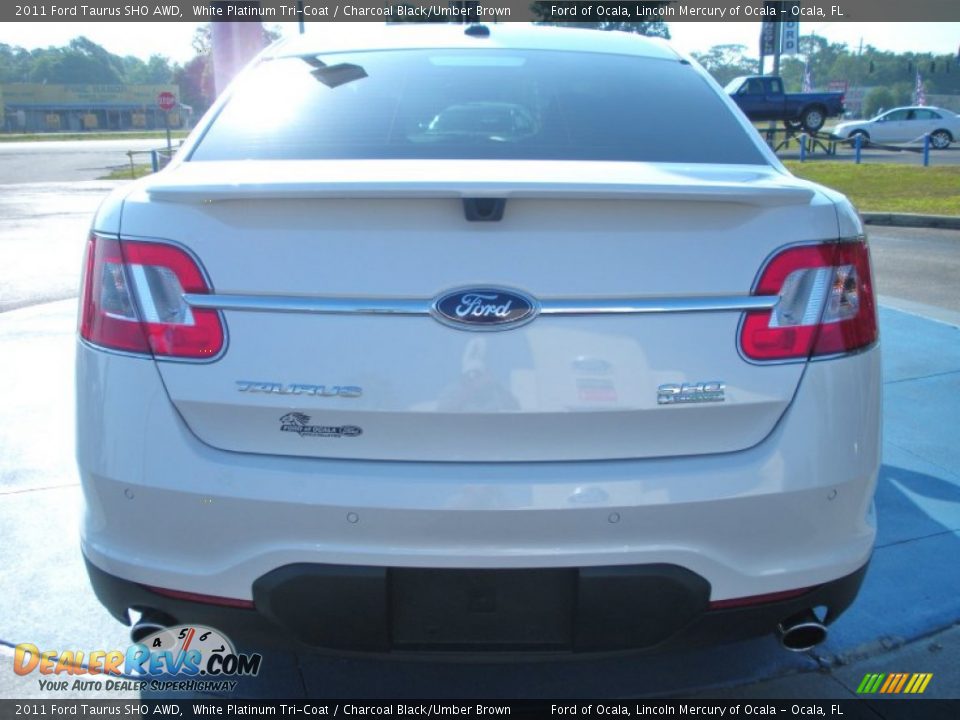 2011 Ford Taurus SHO AWD White Platinum Tri-Coat / Charcoal Black/Umber Brown Photo #4