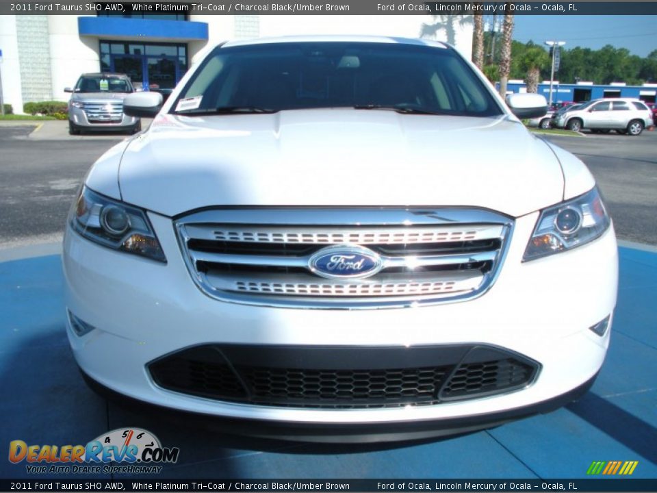 2011 Ford Taurus SHO AWD White Platinum Tri-Coat / Charcoal Black/Umber Brown Photo #8