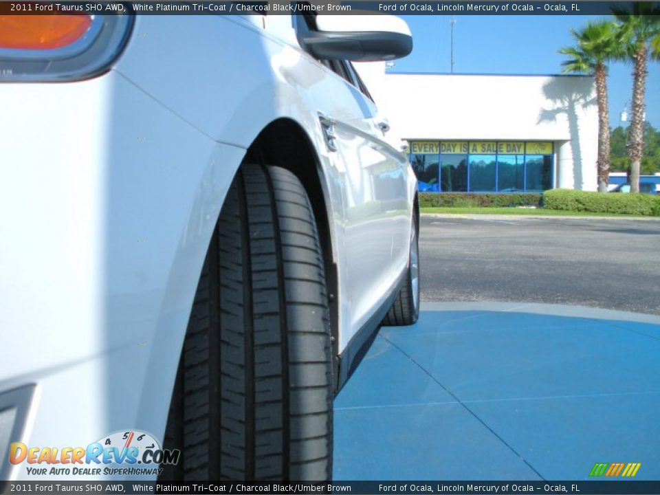 2011 Ford Taurus SHO AWD White Platinum Tri-Coat / Charcoal Black/Umber Brown Photo #11