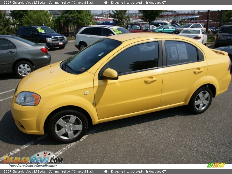 2007 Chevrolet Aveo LS Sedan Summer Yellow / Charcoal Black Photo #1