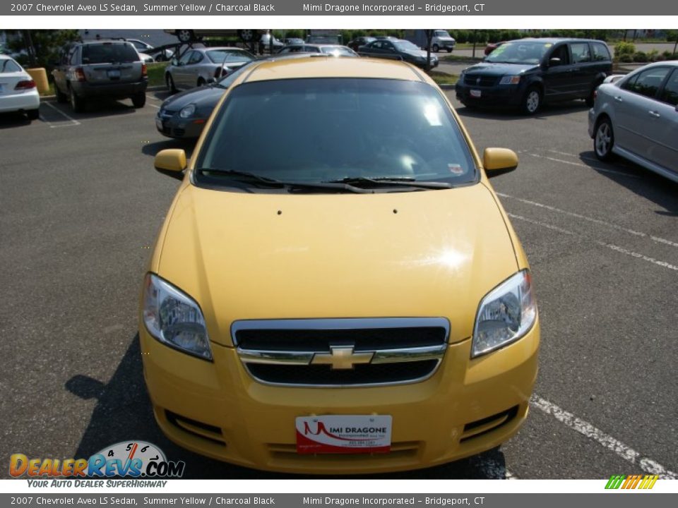 2007 Chevrolet Aveo LS Sedan Summer Yellow / Charcoal Black Photo #2