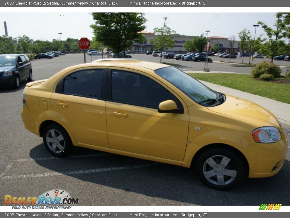 2007 Chevrolet Aveo LS Sedan Summer Yellow / Charcoal Black Photo #3