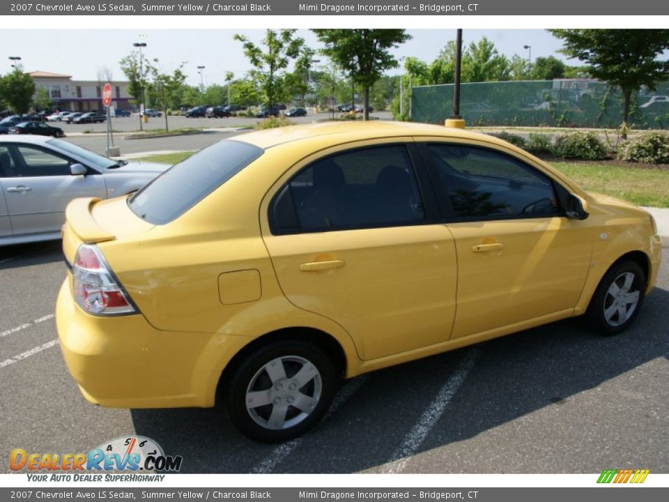 2007 Chevrolet Aveo LS Sedan Summer Yellow / Charcoal Black Photo #4