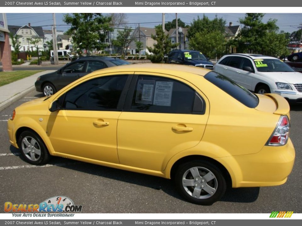 2007 Chevrolet Aveo LS Sedan Summer Yellow / Charcoal Black Photo #6